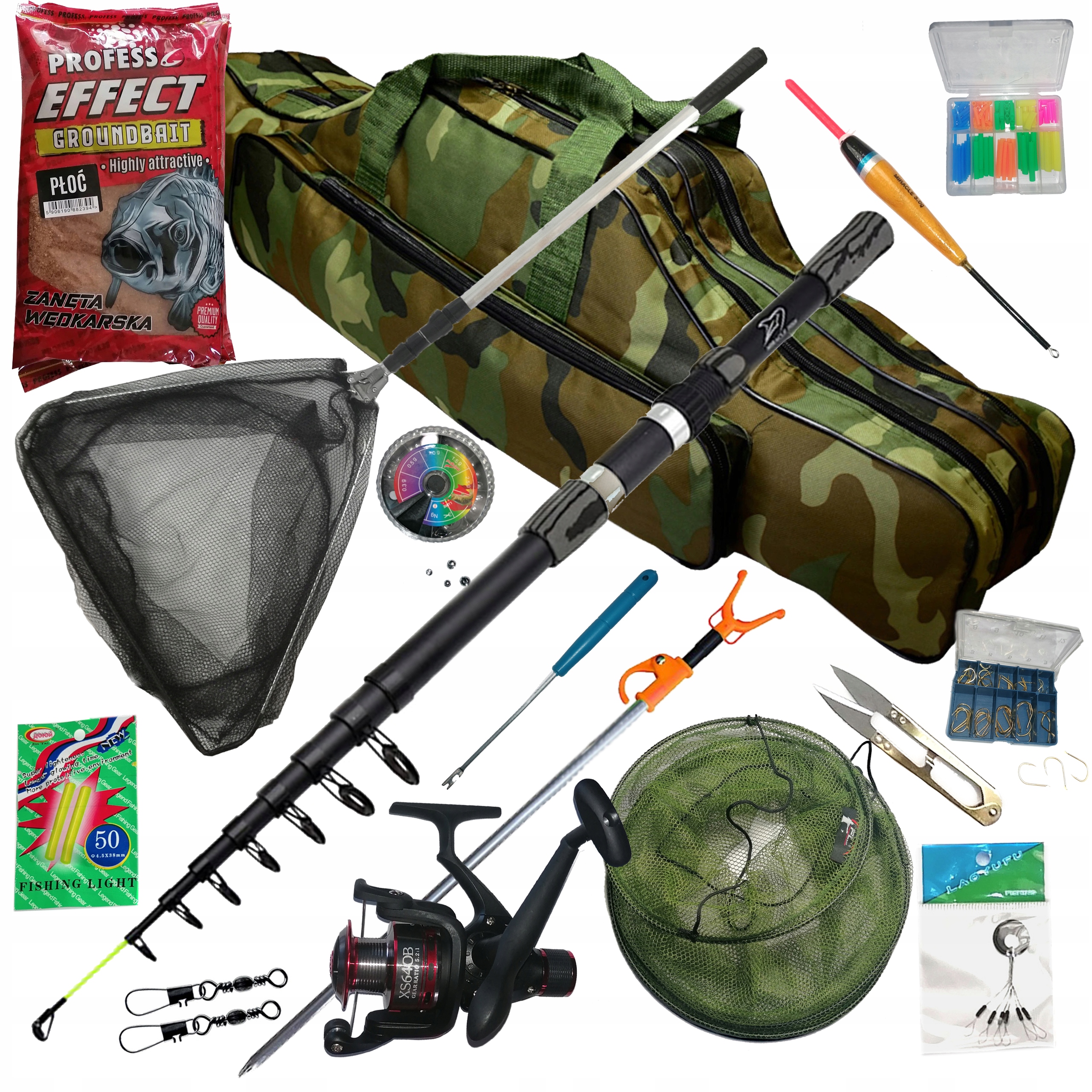 Rybářský set rybářský prut 270 naviják Plot Na Splávek Návnada Pouzdro