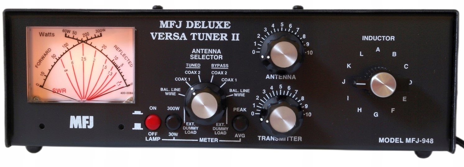 MFJ-948 manualna skrzynka antenowa 1.8~30MHz 300W, miernik Swr i mocy