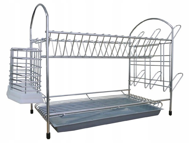 Odkapávač na nádobí dvouúrovňová 40 cm, chrom odkapávač na příbory a hrnky