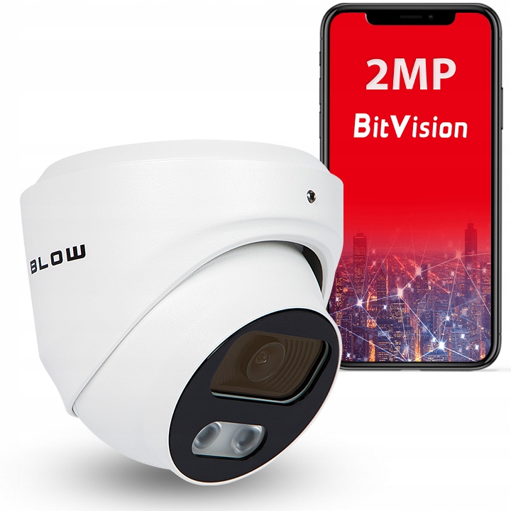 

Kamera Ip Blow 2MP PoE 25m IP67 detekcja człowieka