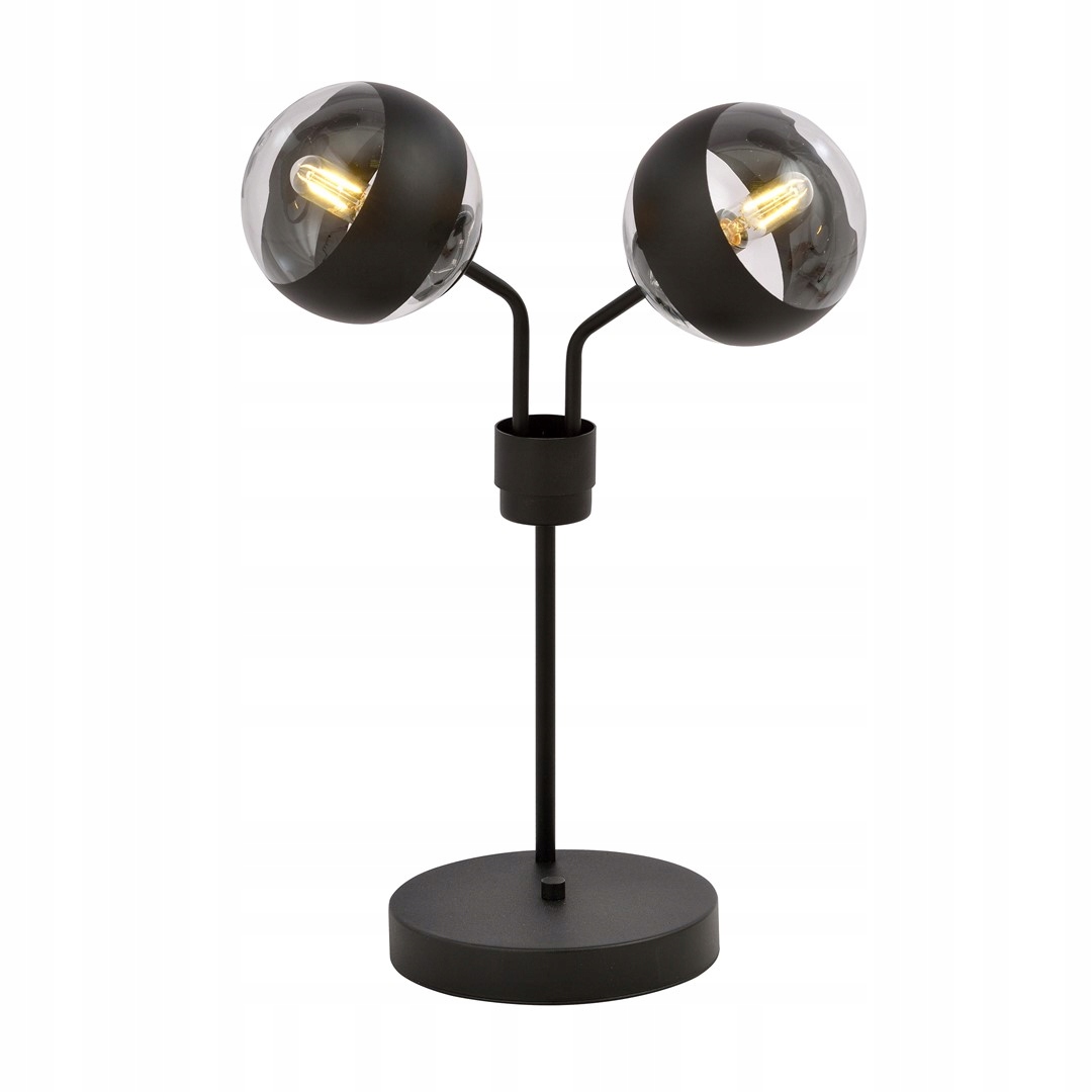 Nočná lampa Emibig Nova čierna s pruhovanými tienidlami