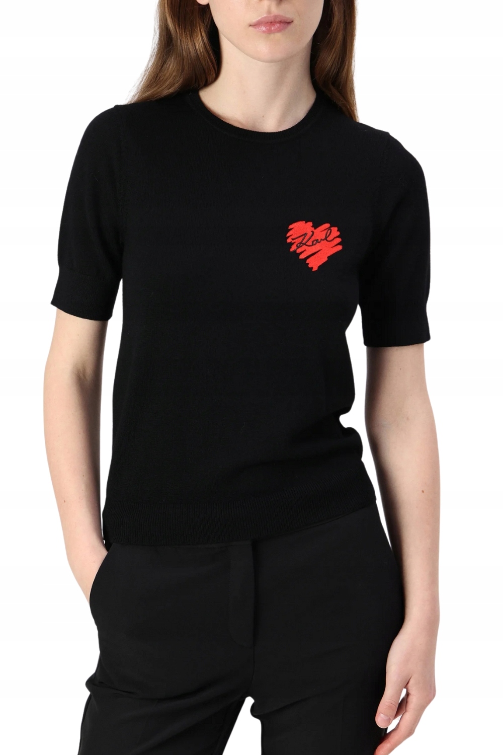 Karl Lagerfeld Černý dámský svetr Hearts Knit Top L