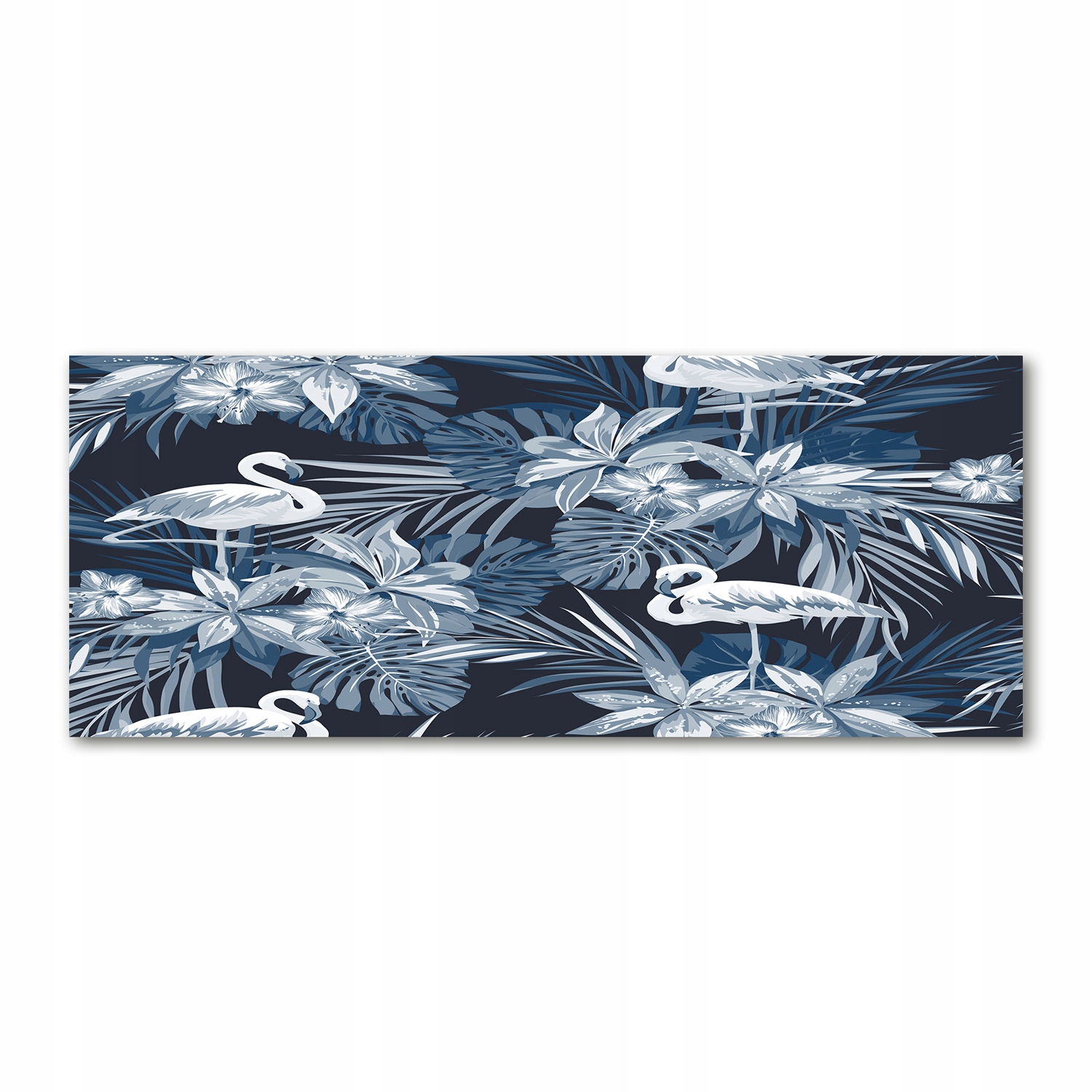 

Foto obraz szkło akryl Flamingi i rośliny 125x50cm