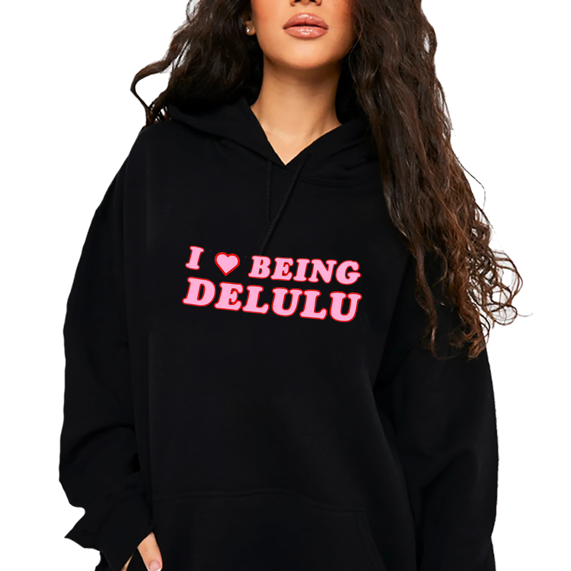 Mikina S Kapucí Módní I Love Being Delu Vel S