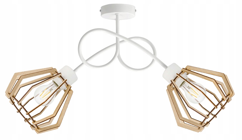 

Lampa sufitowa żyrandol wisząca Loft biały drewno