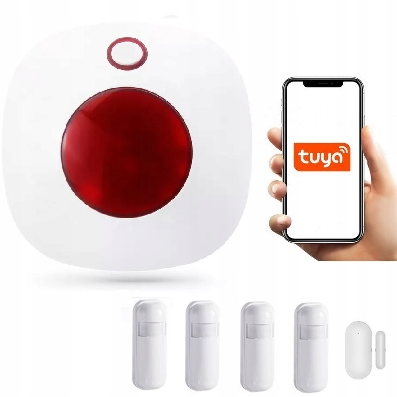Bezdrôtová Siréna Alarm 110DB WiFi Tuya 4xPIR