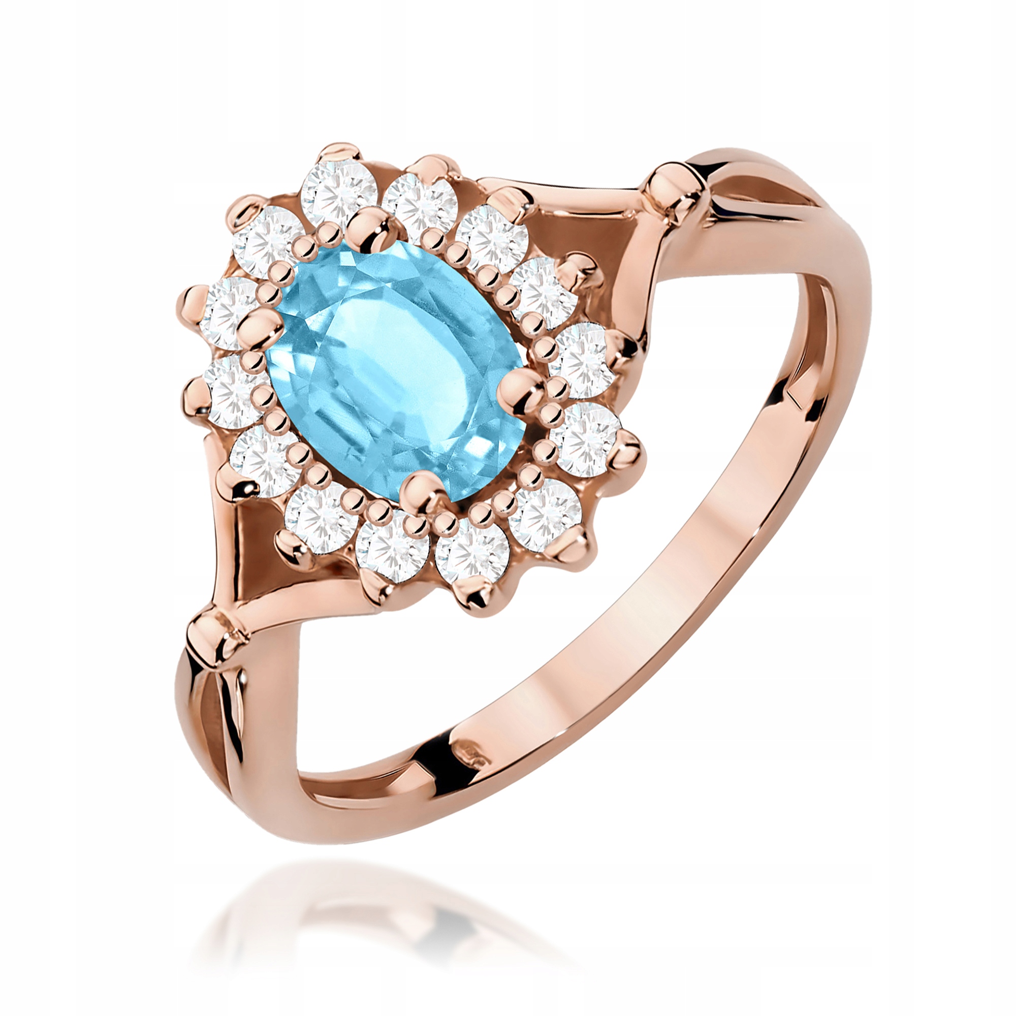 Prstýnek z růžového zlata 585 topaz swiss elegantní dámský