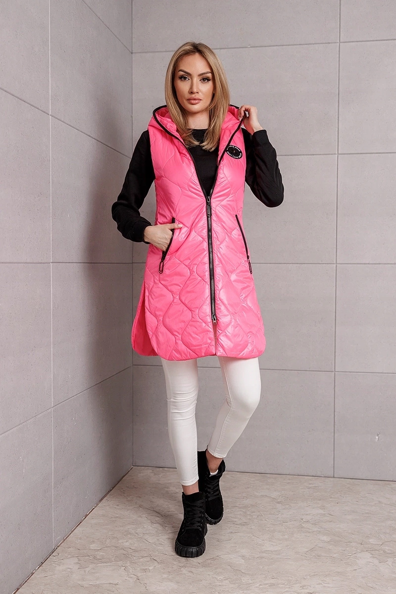 Tenká Vesta S Kapucí B8230 Růžová S (36)