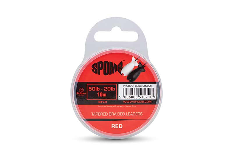 Spomb Ujímaná Šoková Šňůra Tapered Braided Leaders Red