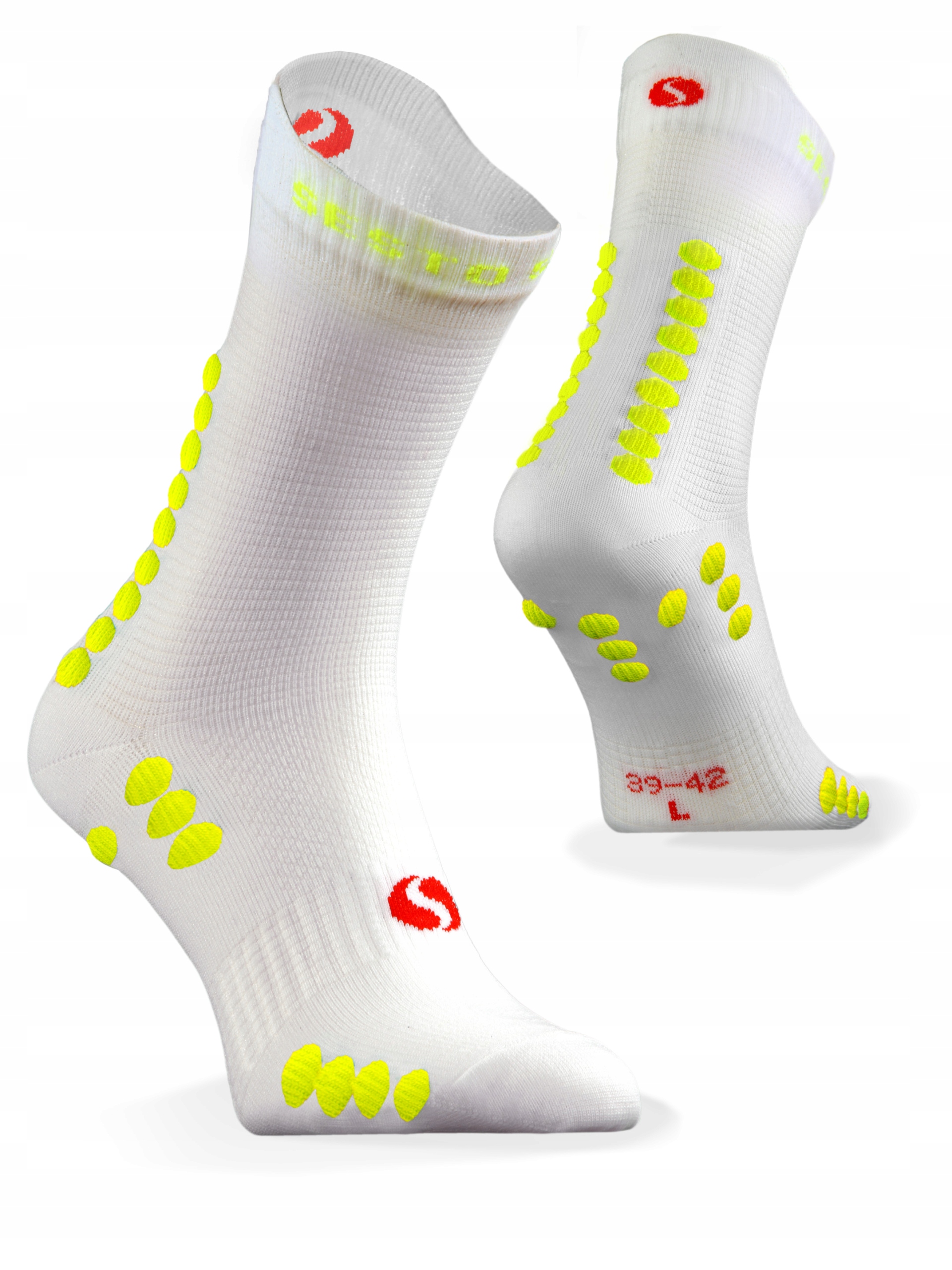 Sesto Senso sportowe skarpety do biegania 47-50 White Yellow