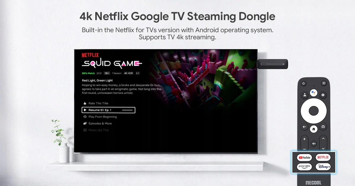 Android TV BOX MECOOL KD3 4K Android 11 Netflix Złącze HDMI tak