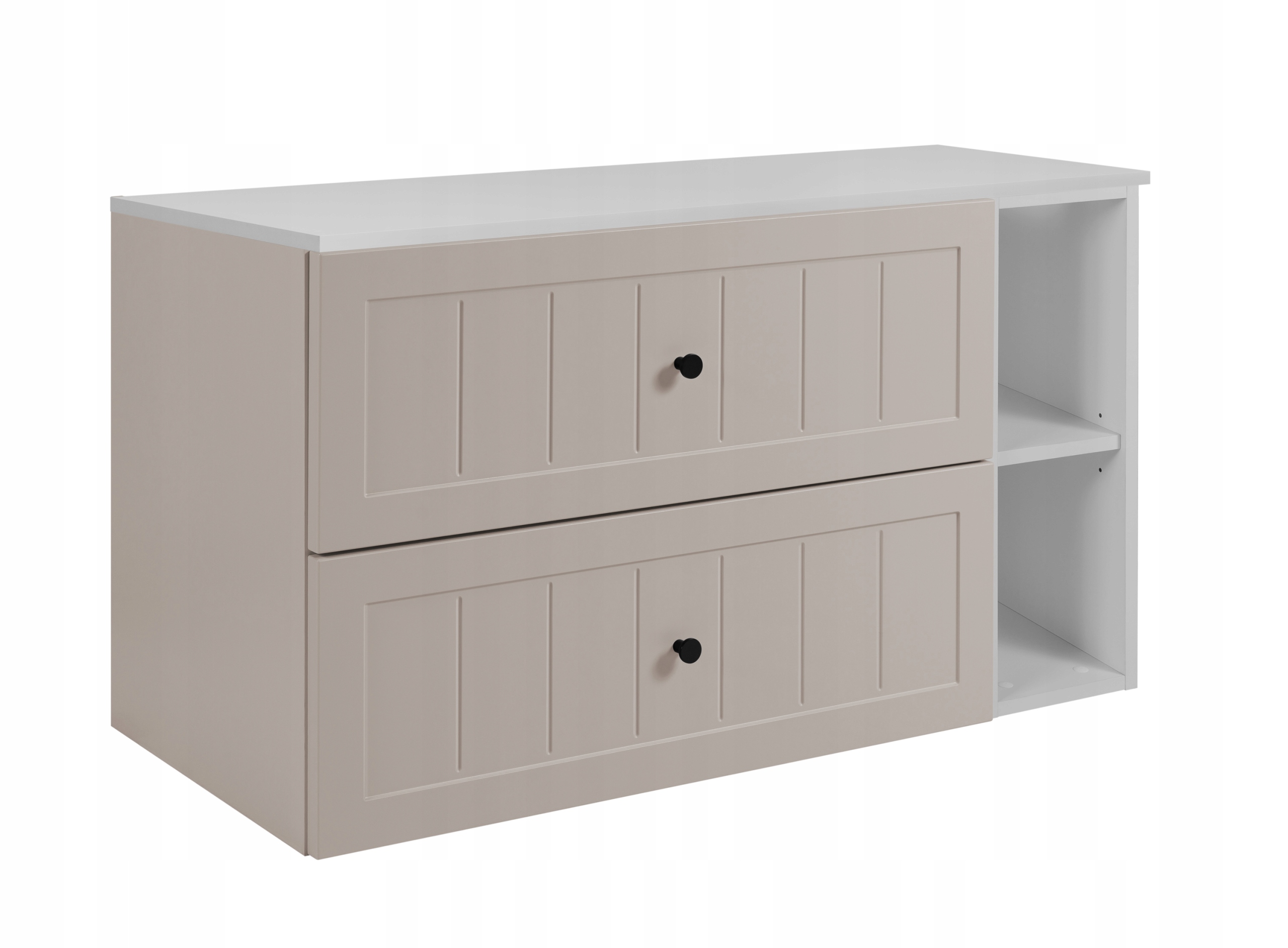 Koupelnová skříňka Pod Umyvadlo 80 kašmír bílá Frézovaná čela Mdf knoflíky