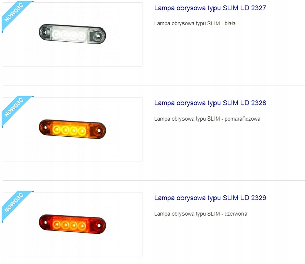 Lampa obrysowa HORPOL SLIM obrysówka