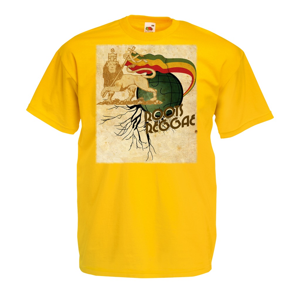 

Koszulka z nadrukiem roots reggae rasta XXL żółta