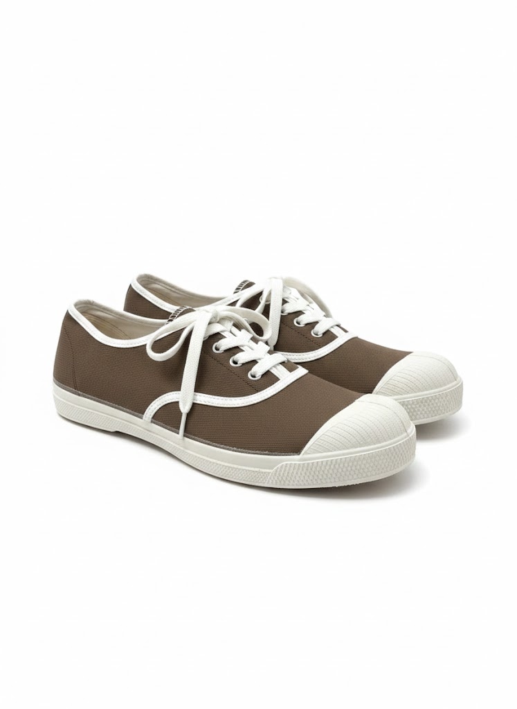 Bensimon Klasické Hnědé Tenisky S Bílou Špičkou 37 3_A