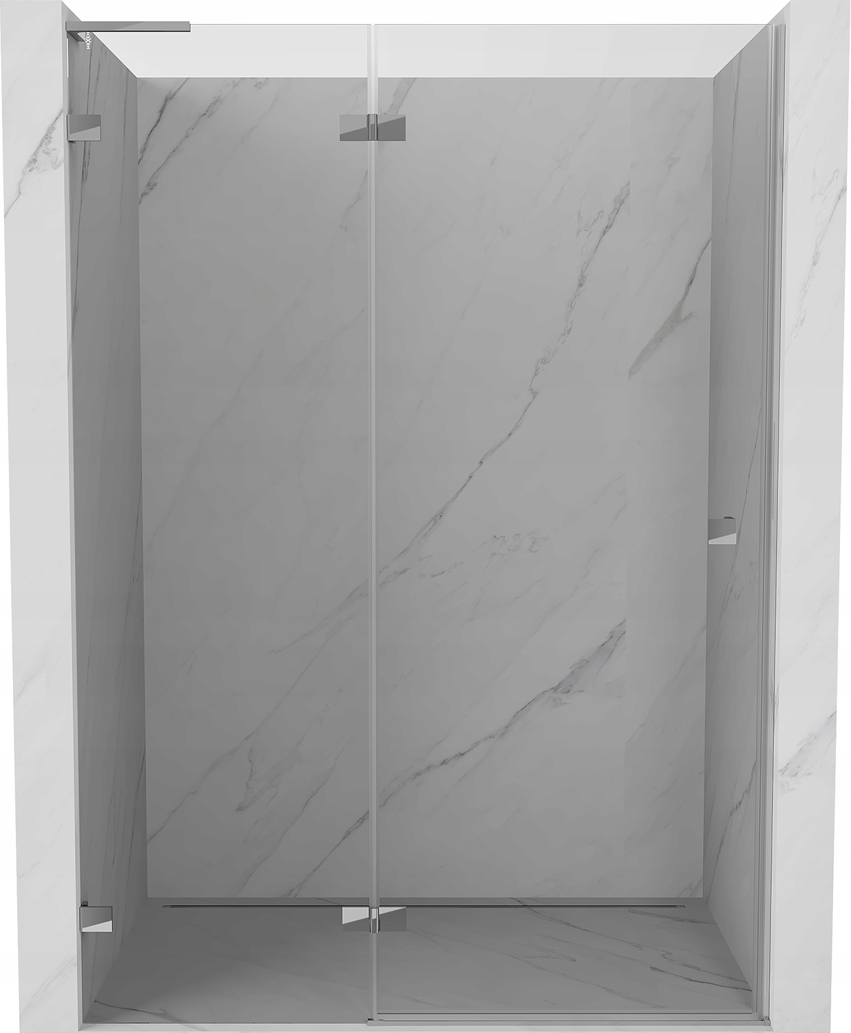 Drzwi prysznicowe 140 lewe wnękowe uchylne Mexen Lunar L EasyClean chrom