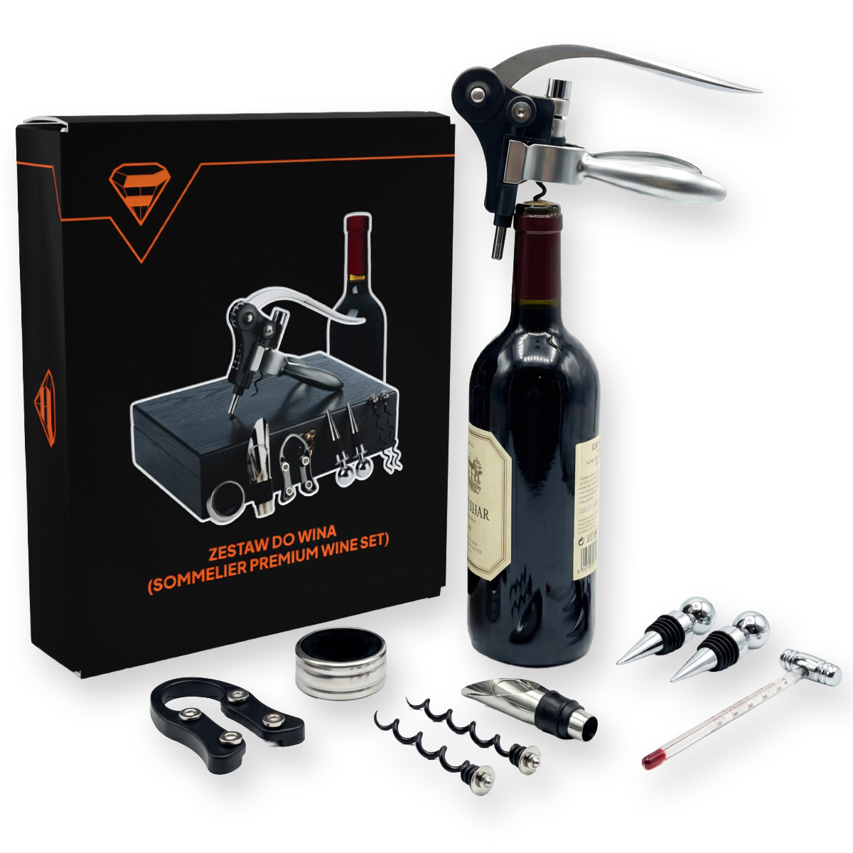 Sada na víno dárková vývrtka otvírák barmanský dárek zátky korek