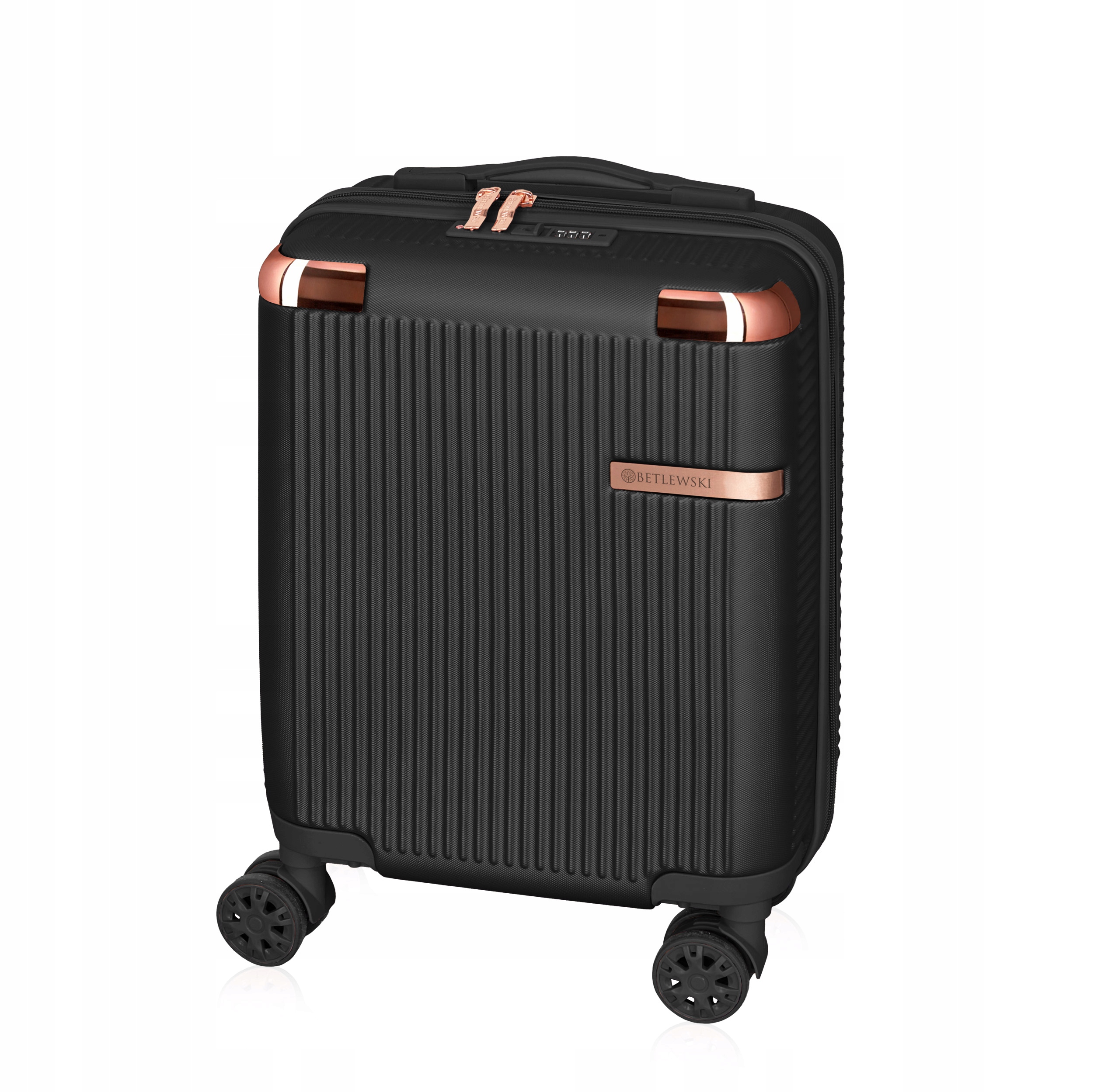 Betlewski Malý kabinový kufr s pohodlným posuvníkem na kolečkách pro víkendový výlet