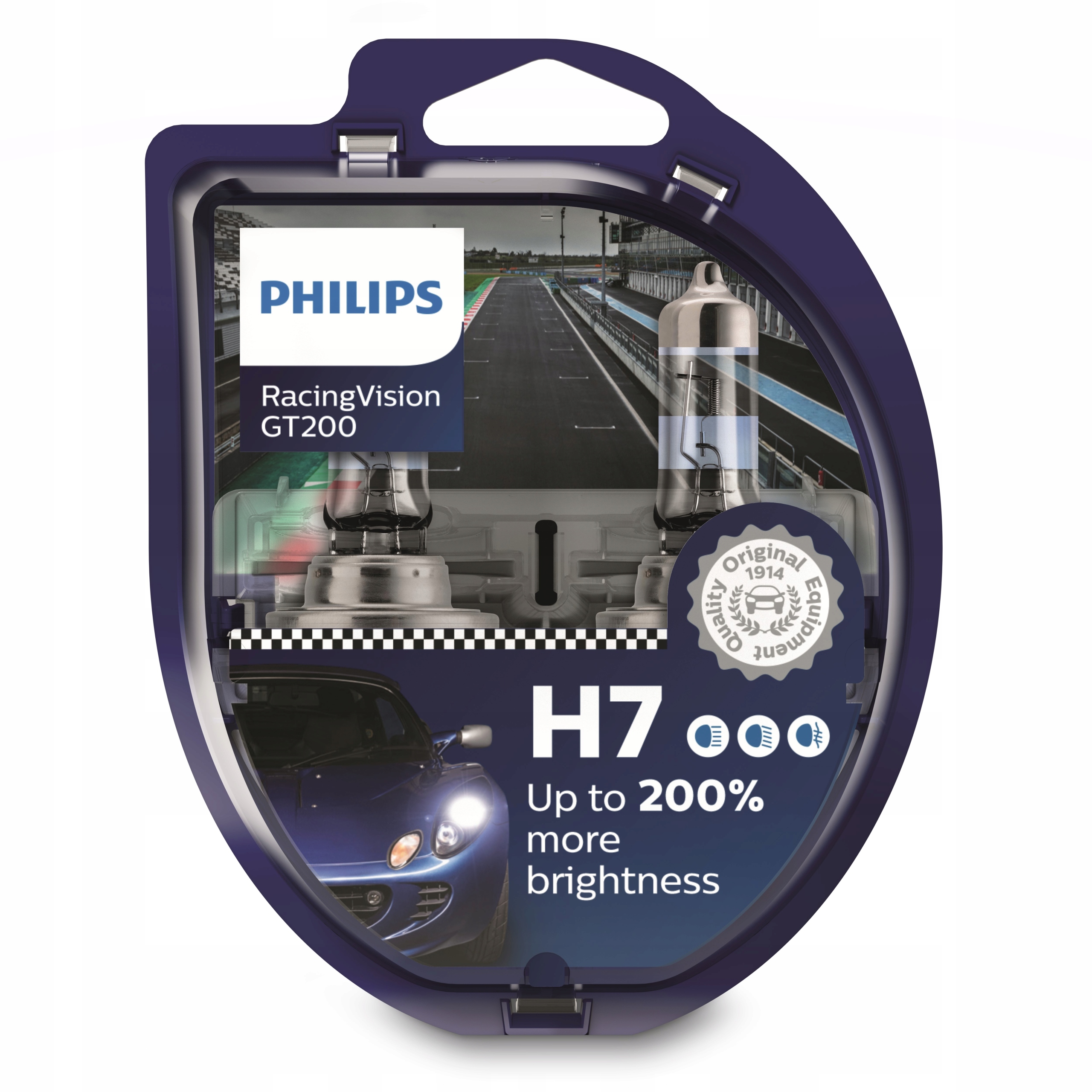 Philips Żarówki Racing Vision GT200 +200% H7 12V Stan opakowania oryginalne
