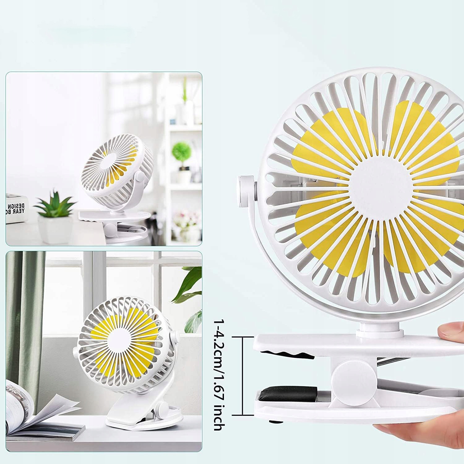 WENTYLATOR PRZENOŚNY WIATRAK DO WÓZKA BIURKOWY STOŁOWY KLIPS REGULOWANY Model MINI WIATRAK DO WÓZKA KLIPS