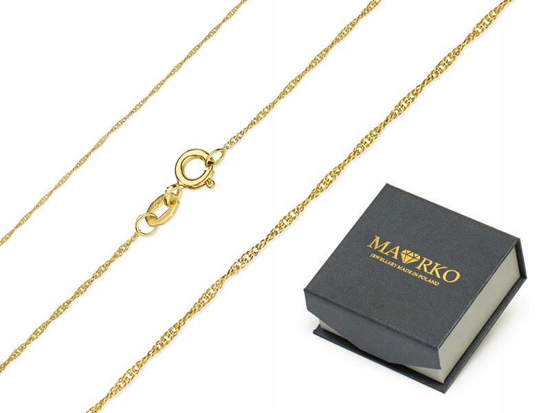 Złoty Łańcuszek do Zawieszek Skręcany Singapur 42