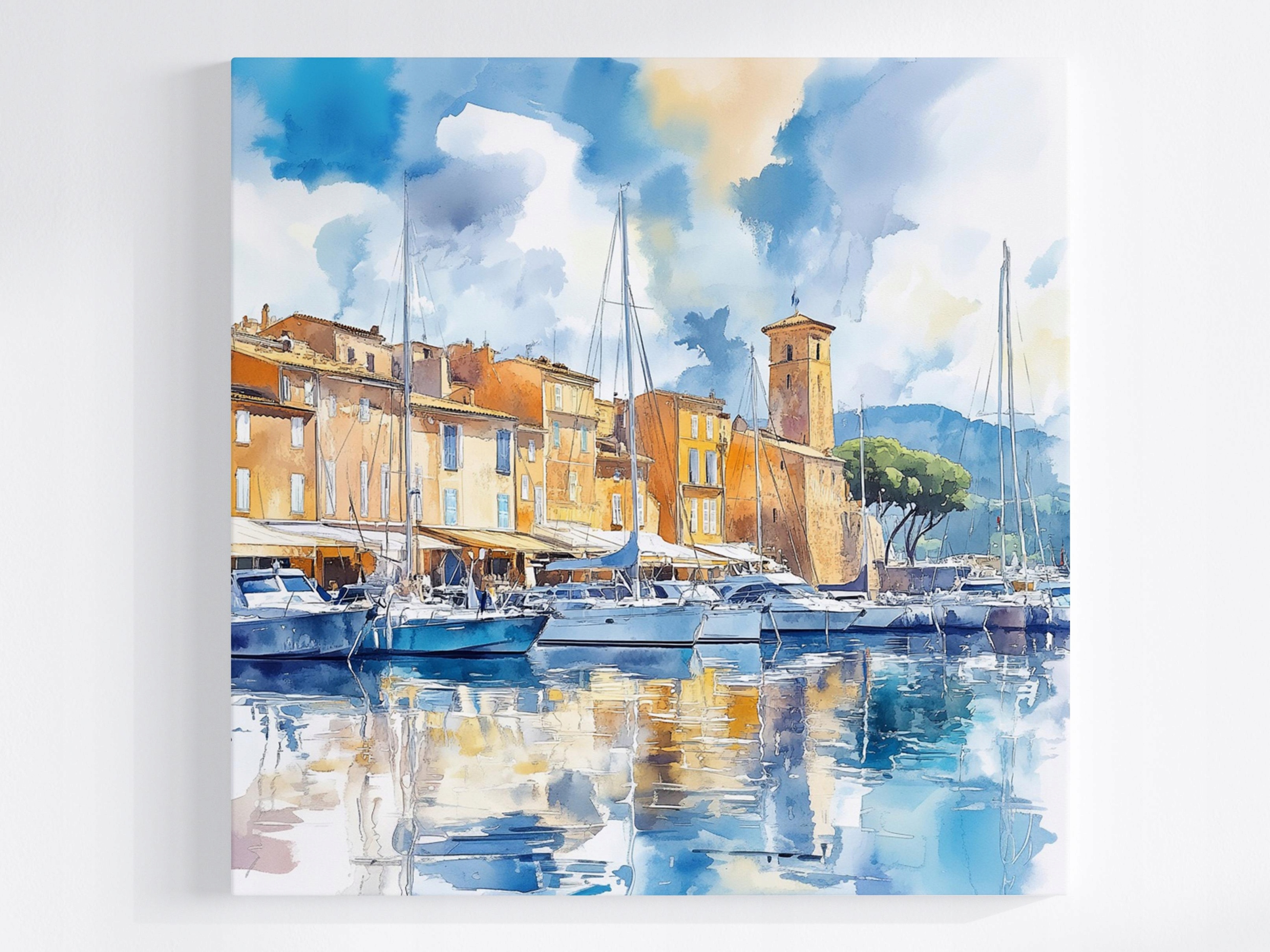 Obraz Na Plátně Canvas Azurové Pobřeží Saint Tropez Marina Jachty 80x80