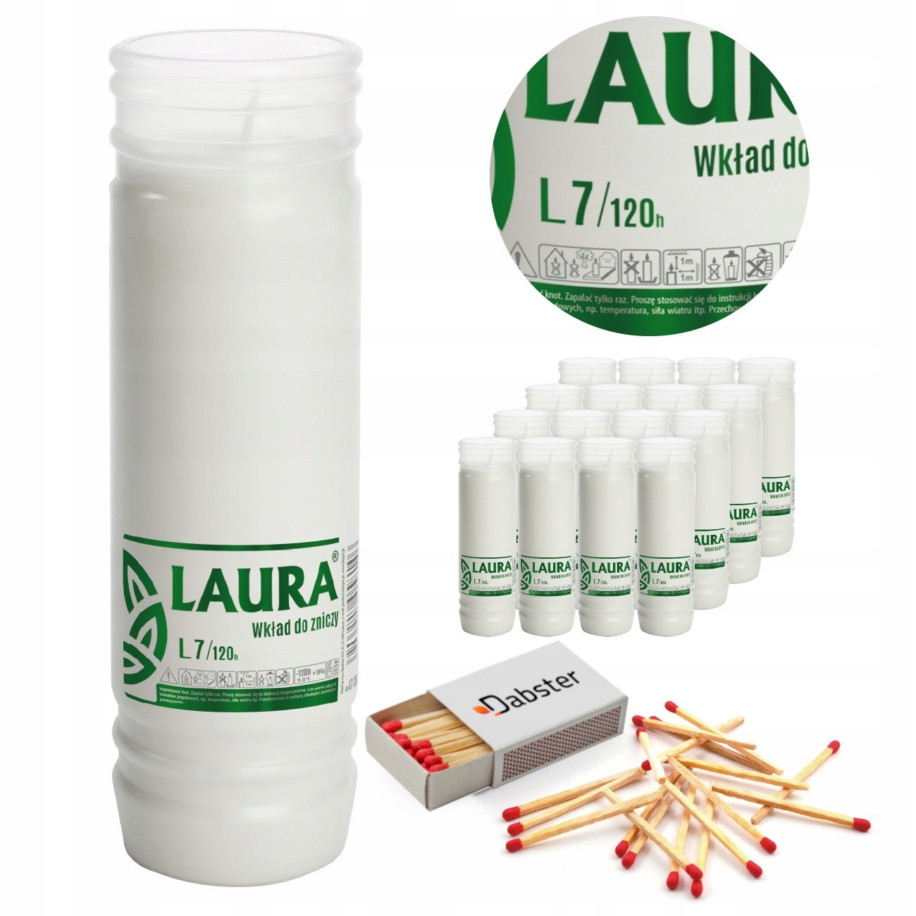 do hřbitovních svíček náplně do svíček Bispol Laura L7 120H 16 Ks zápalky Dabster 38