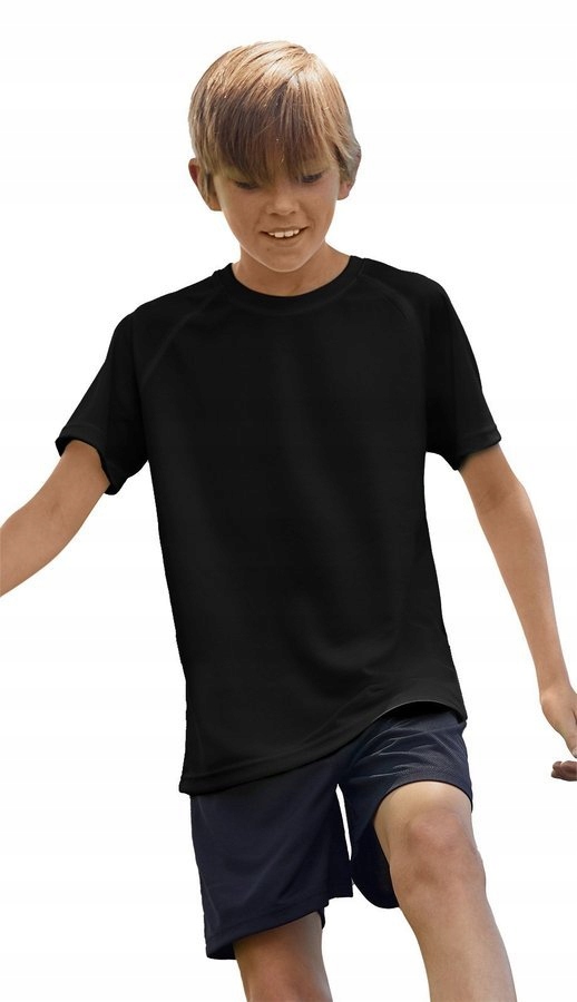 

T shirt dla dziecka Value 100% bawełna czarna 128