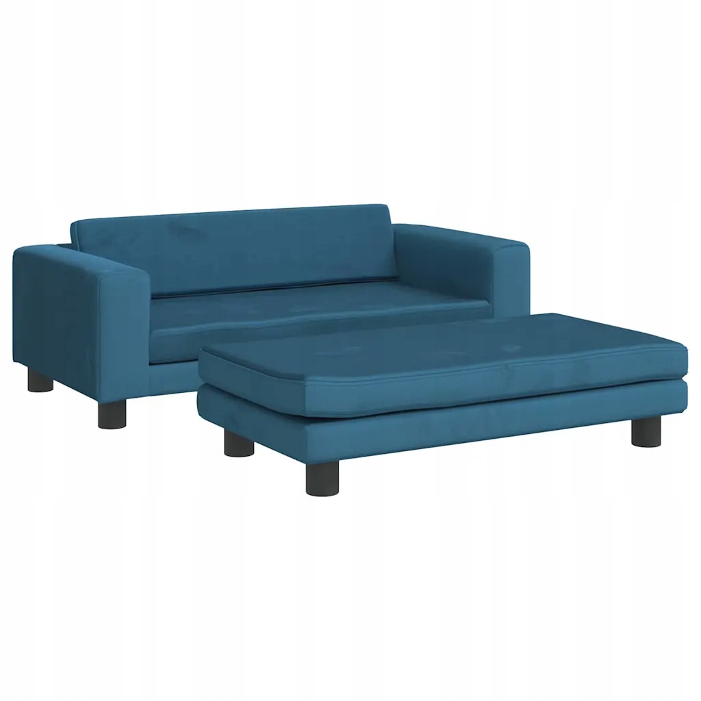 Levně vidaXL Psí Pelíšek s odkládacím stolkem, modrý, 100x50x30 cm, samet