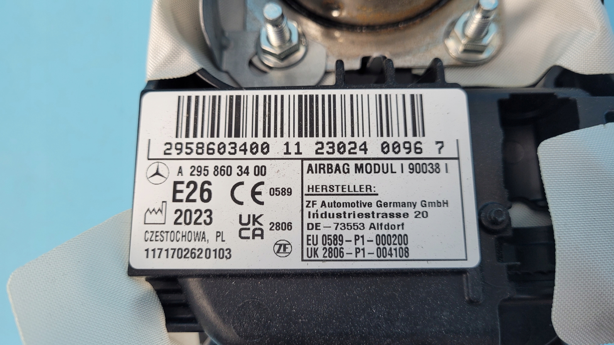 MERCEDES EQE W295 350+ 23r подушка пассажира подушки безопасности A2958603400