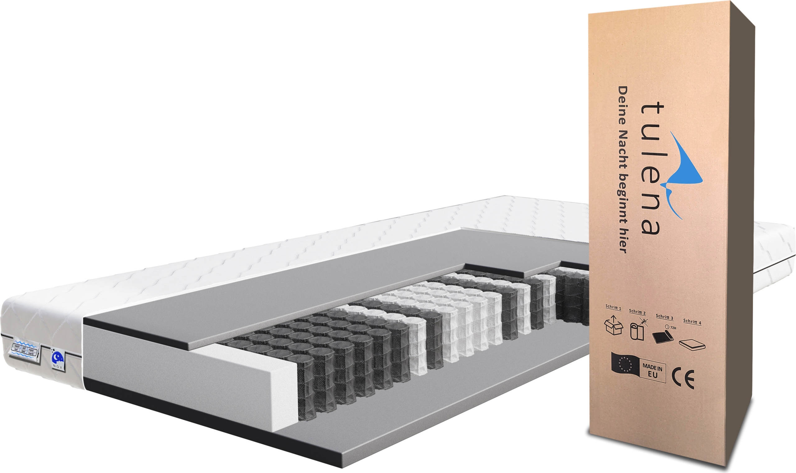 Materac 180x200 średnio miękki H2+H3 7 Stref Premium dwustronny oddychający