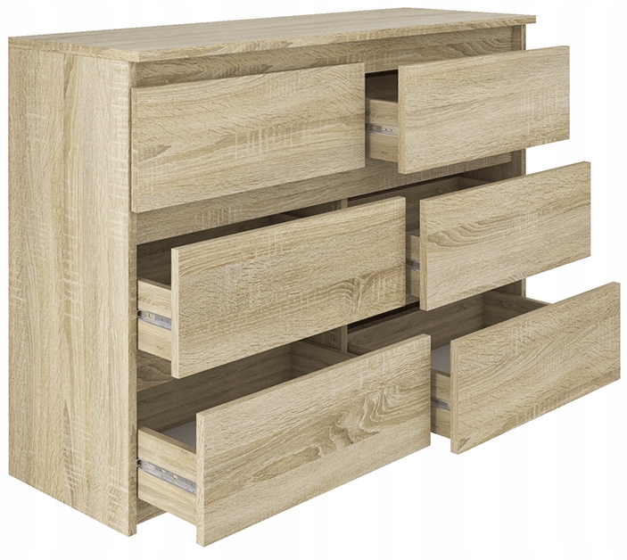 Komoda z szufladami 100 cm DĄB SONOMA brąz nowoczesna do garderoby Marka bez marki