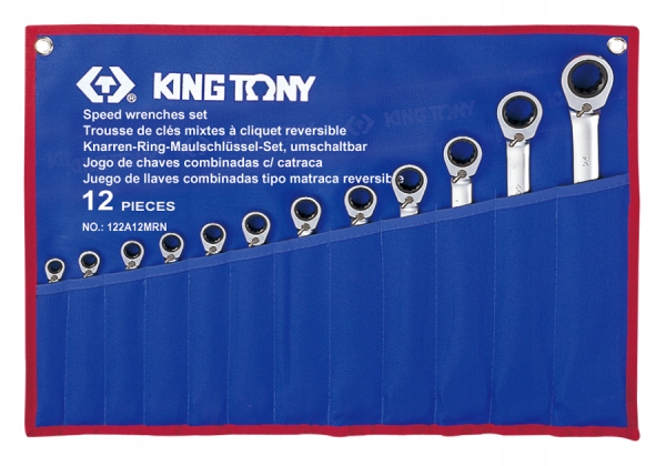 Očkoploché Kľúče Obojsmerná Hrkálka 12ks 8-24mm King Tony 122A12