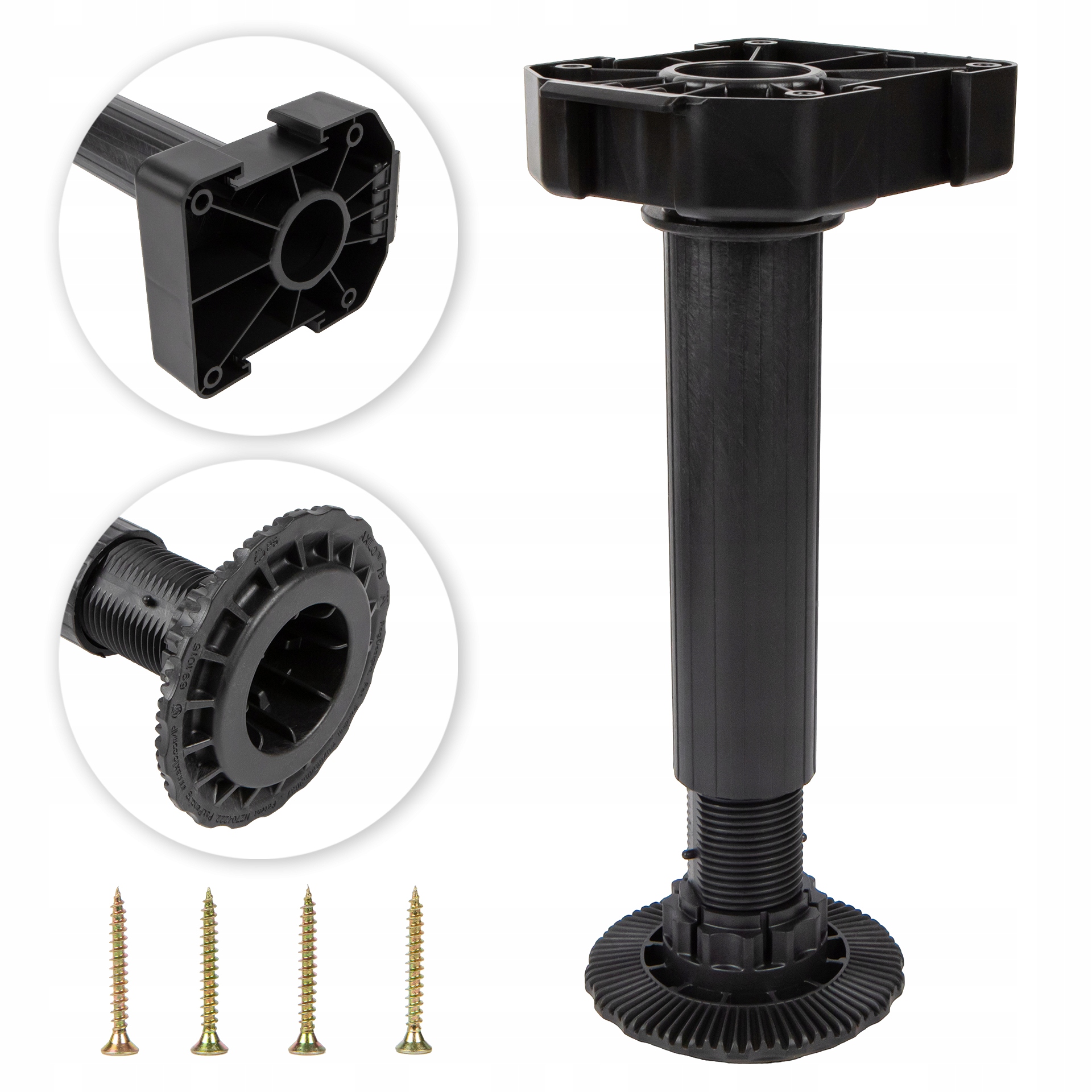 Nábytková noha Axilo Hafele H-200 (190-220 mm) s upevňovací hlavou Vruty 50 Ks