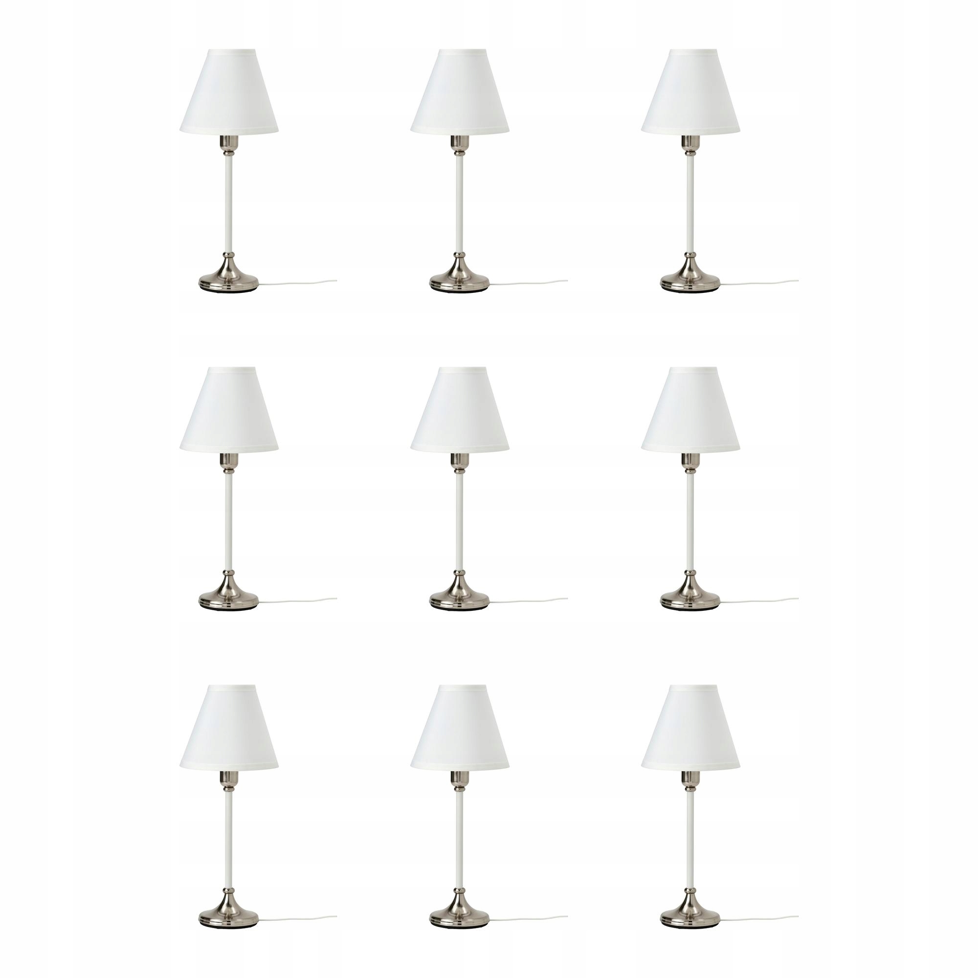 9 szt. Lampa stołowa Flyghojd niklowano biały 54 cm