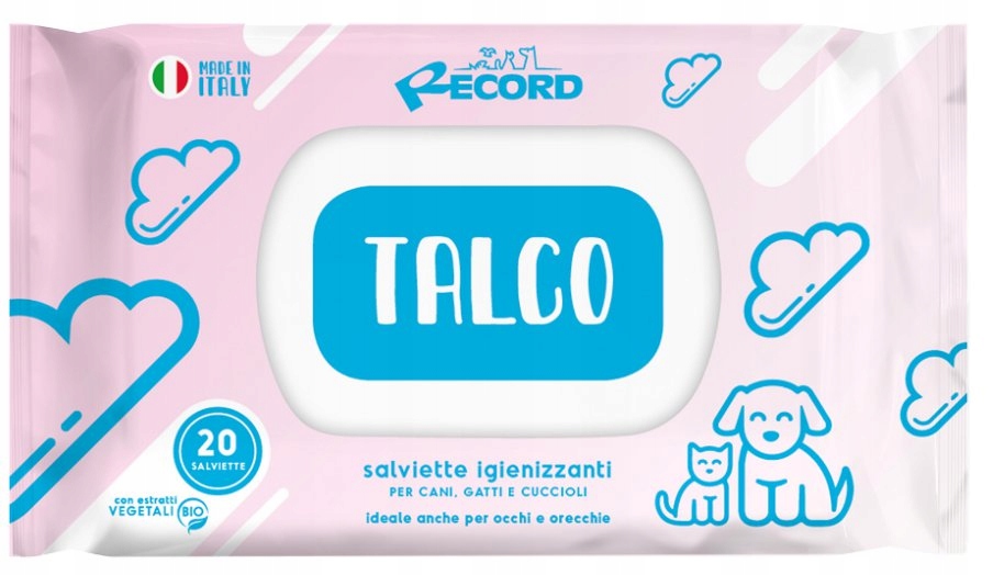 

Record Italy Mokre chusteczki Z talkiem 20szt.