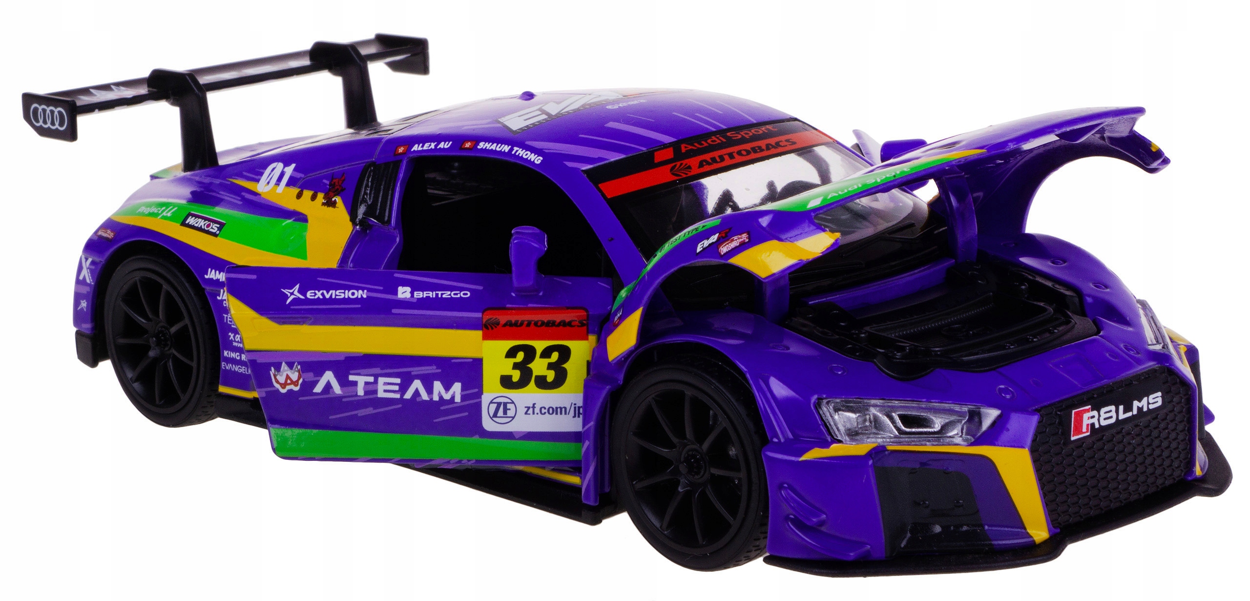 Audi R8 Lms Gt Eva Rt TYPE-01 Model Pohon Zvuk #33 Rmz 1:32 Fialová