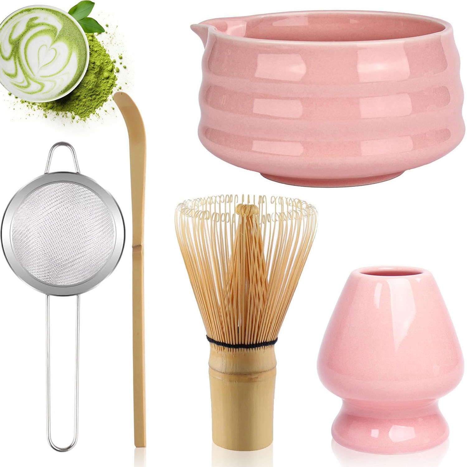Levně Keramika Nástroje na přípravu čaje Bambusová sada na vaření čaje Matchy