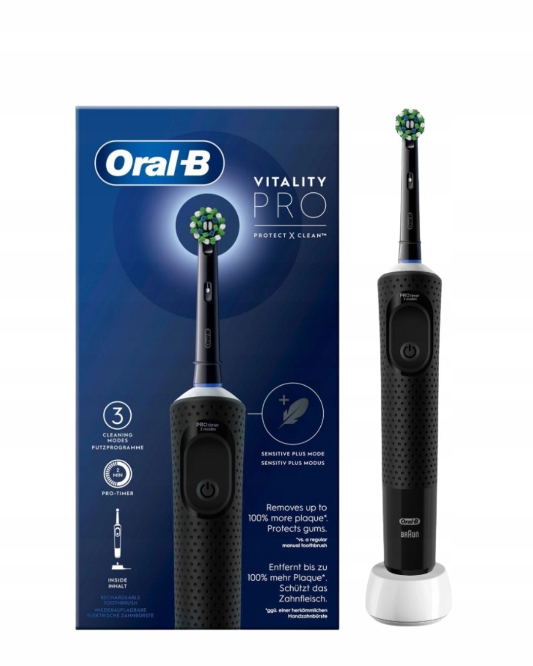 Oral-B, Vitality Pro Protect X Clean D103, elektryczna szczoteczka czarna