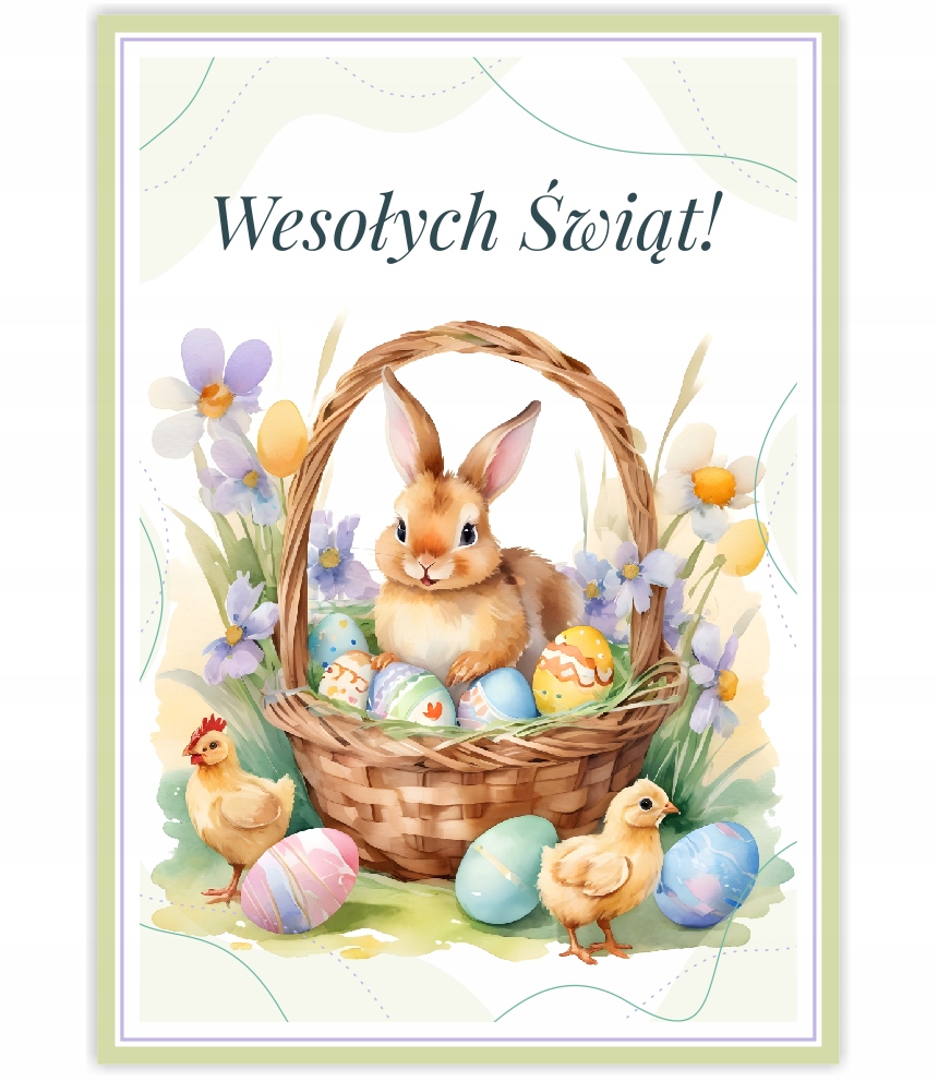 KARTKA WIELKANOCNA ŚWIĄTECZNA + KOPERTA Stan opakowania oryginalne