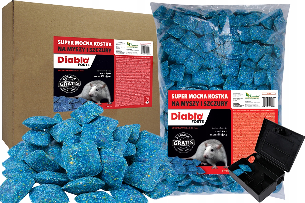 

Silna Trucizna Na Szczury Myszy Kostki 5KG Trutka