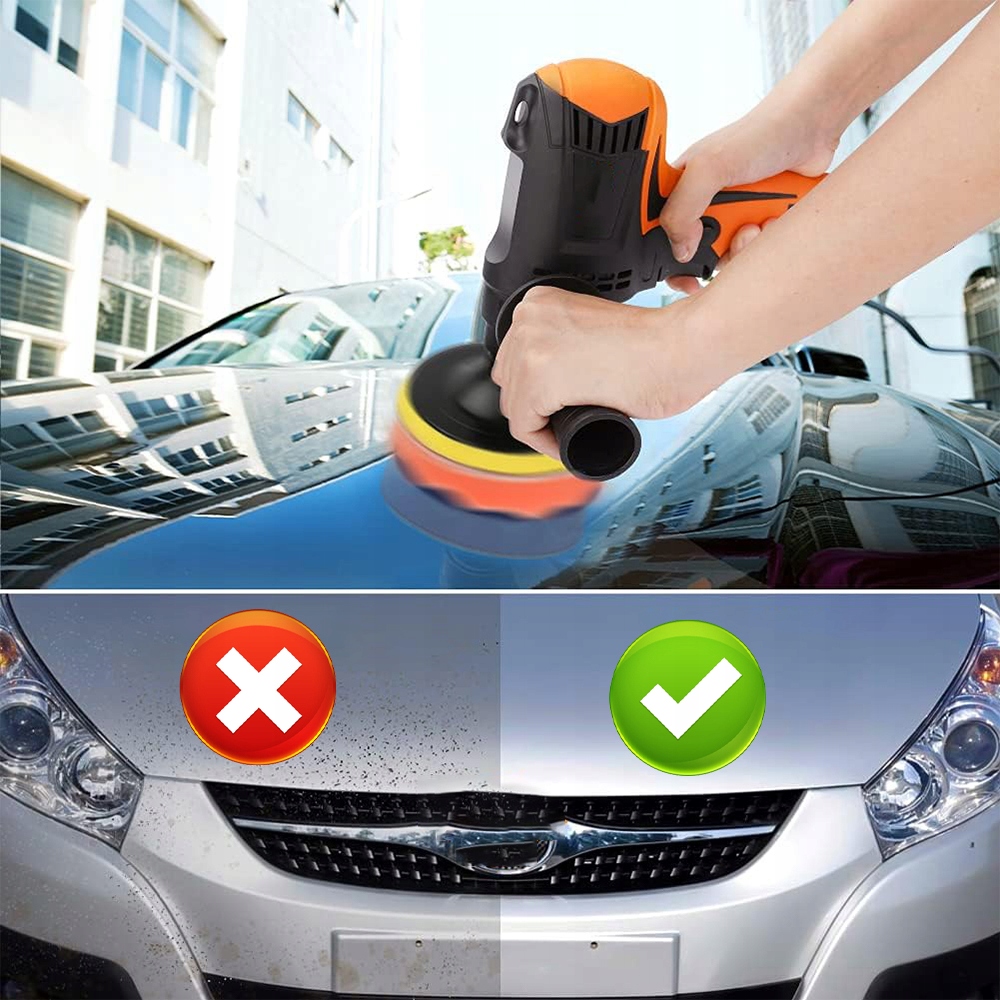 Polerka Samochod Compact Szlifierka Do Płytek Wyższa Dokładność 980w+14xgąb Moc 980 W
