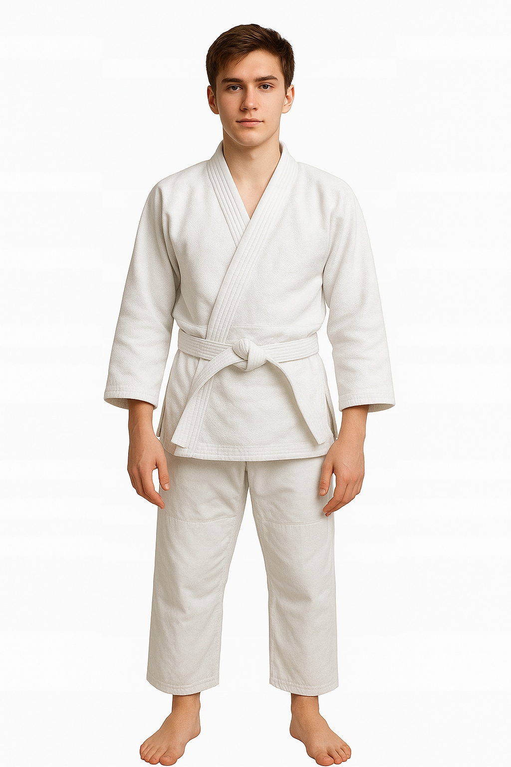 Strój Do Judo 150 cm judoga plecionka kimono judo dla dzieci białe z pasem