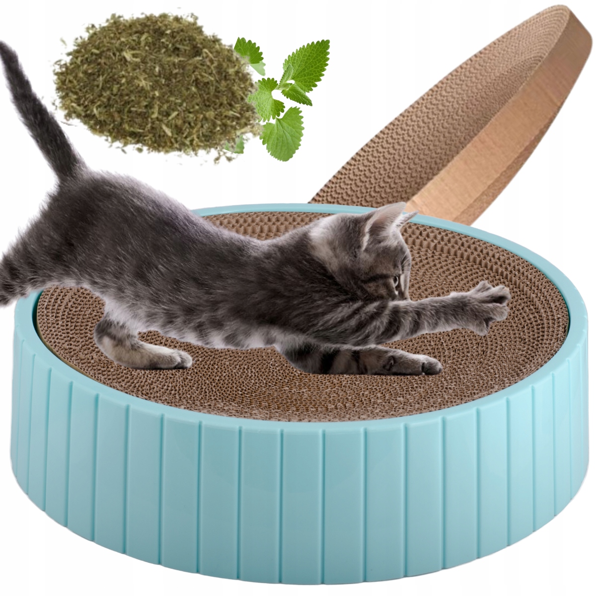 Škrabadlo kartonové lehátko kulatý Kočka pelíšek vodorovný profilovaný 60 cm