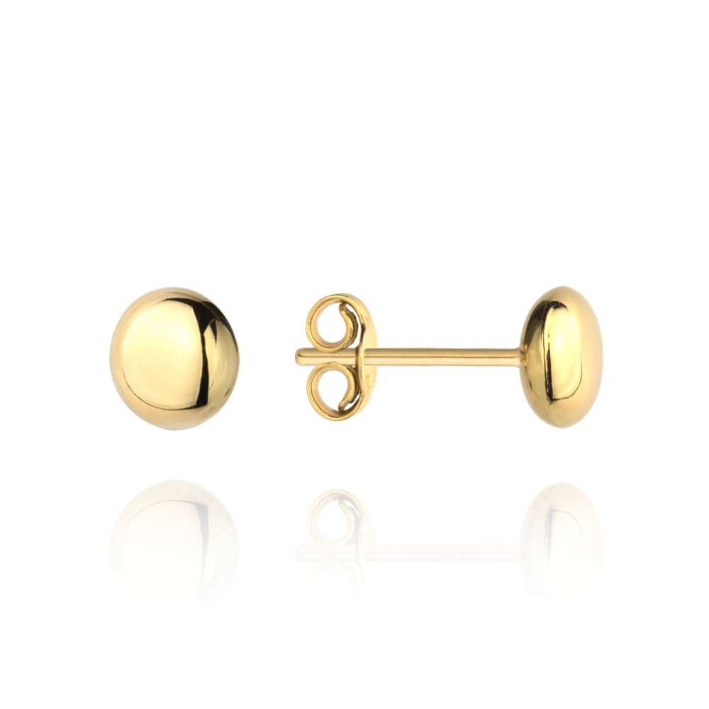 Náušnice Zlaté 585 Kuličky Plné Tužky 5 MM Hmotnost 0,44 G Hladké Klasické