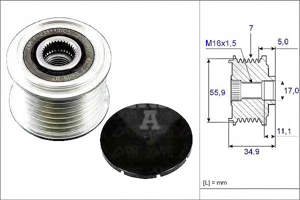 Spojka Alternátoru Ina 021903119J 021903119L GD2
