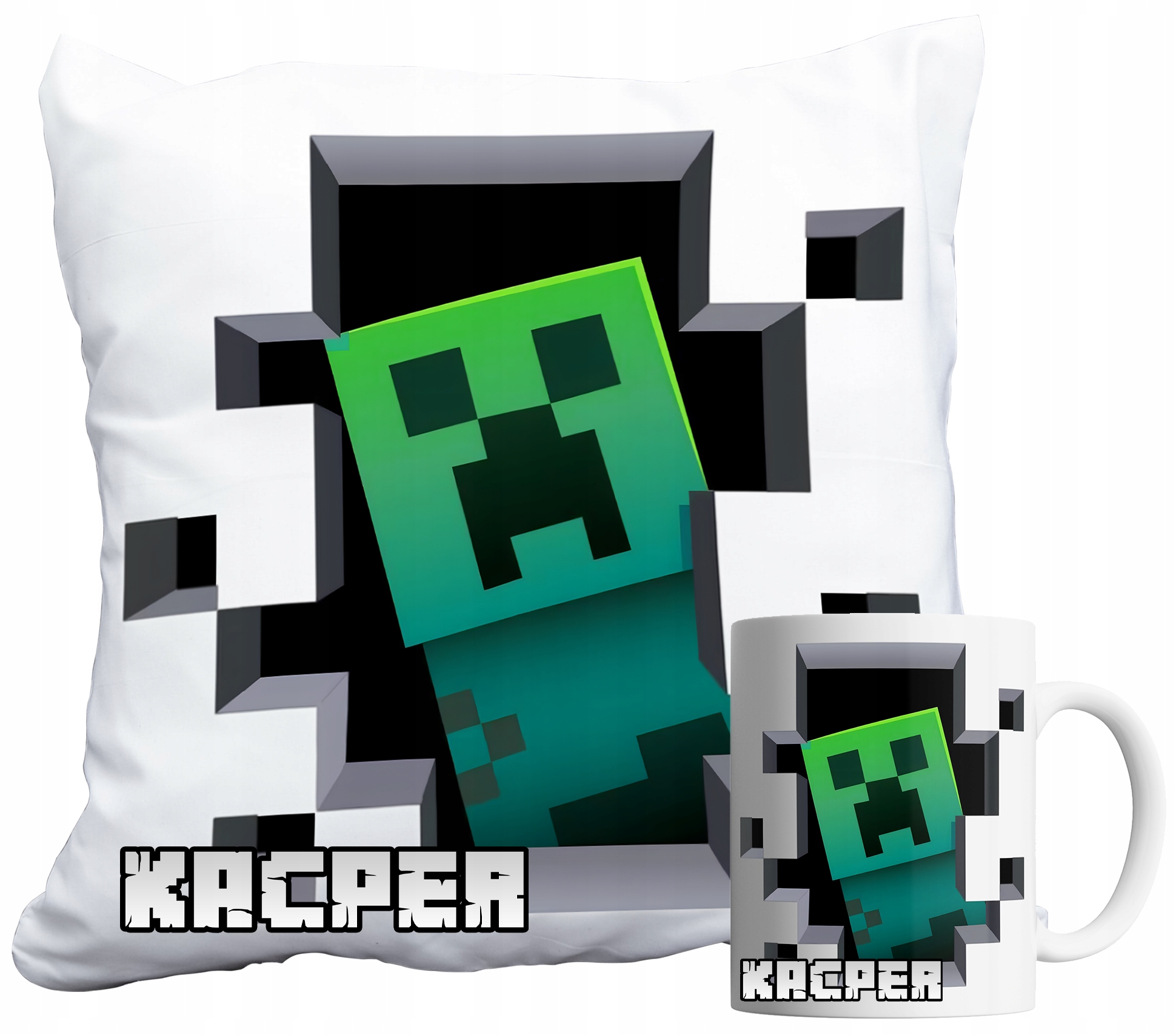 Sada Hrnek A Polštář – Pixely Pixel Tnt Hra Pro Dítě Dárek Jméno