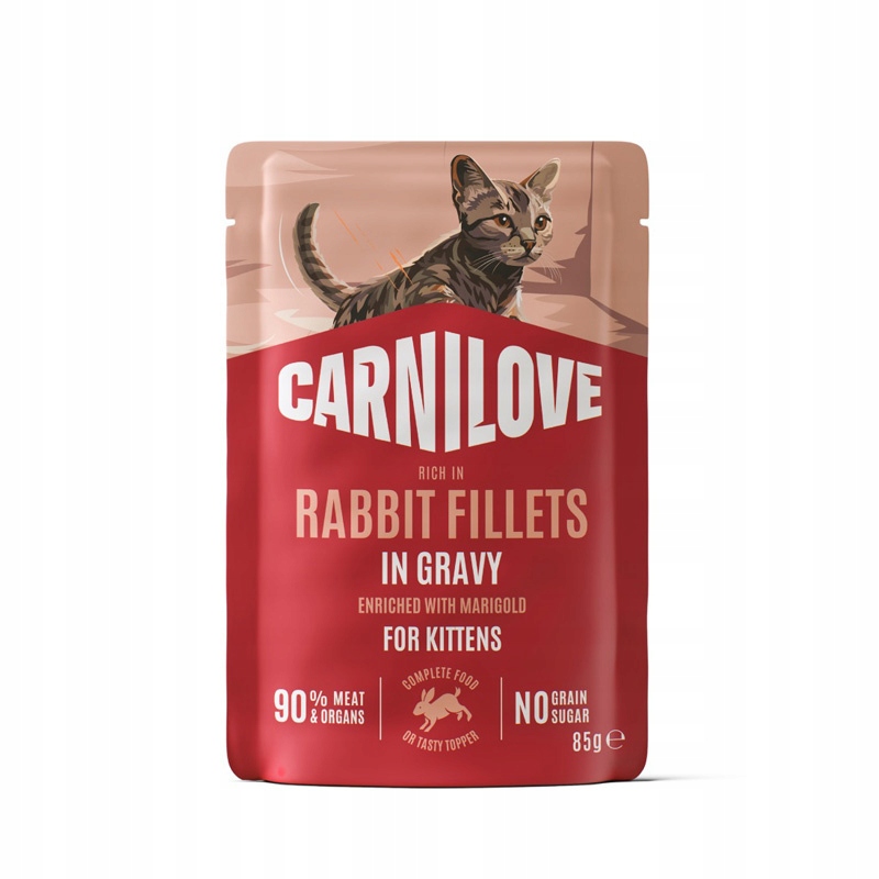 Carnilove Saszetka Mokra karma kitten Junior Indyk Królik w Sosie 16x85g