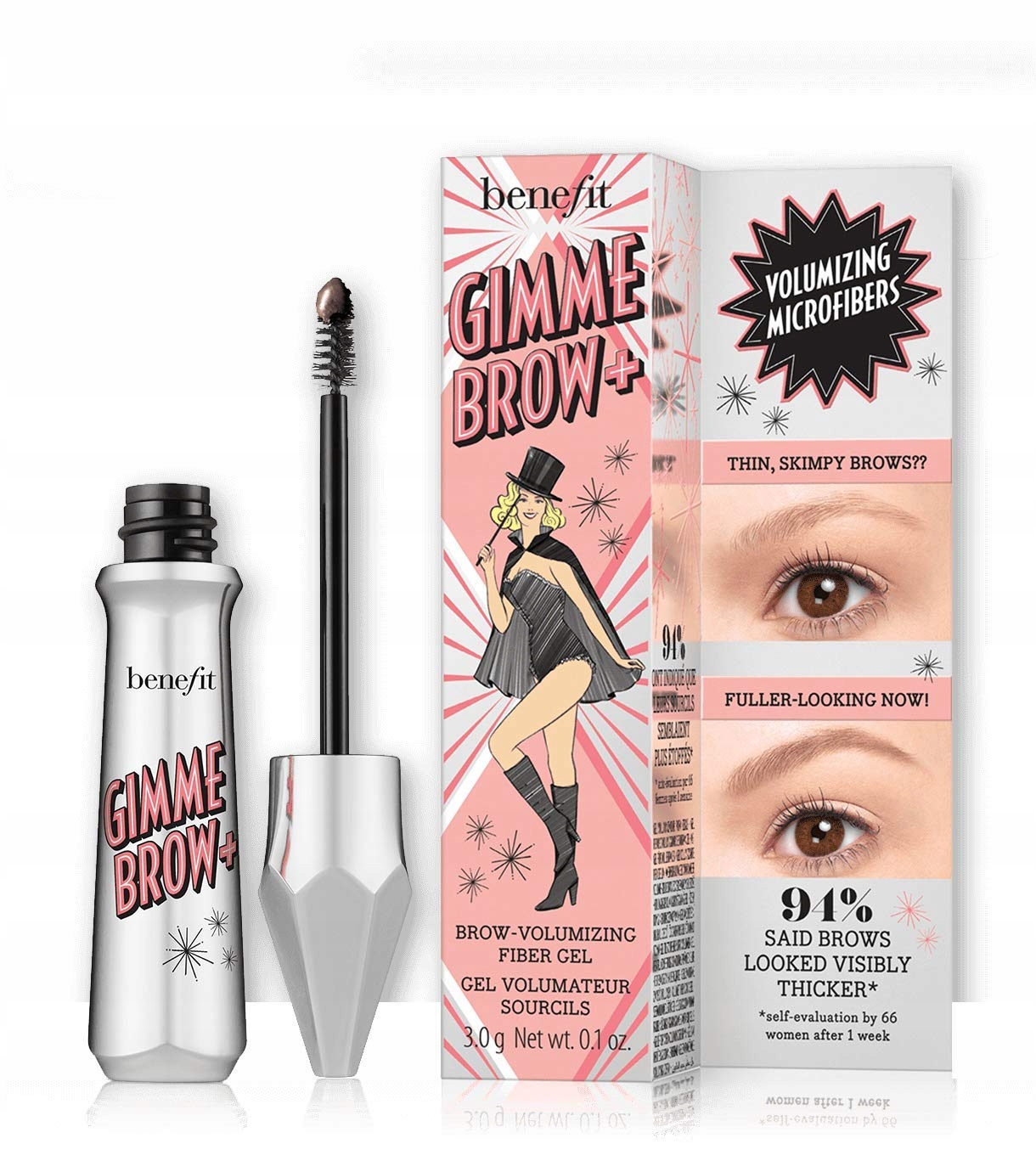 Gimme Brow+ Gel Na Obočí Pro Objem S Vlákny 3 G Odstín: 06 Teplá Tmavě Hnědá