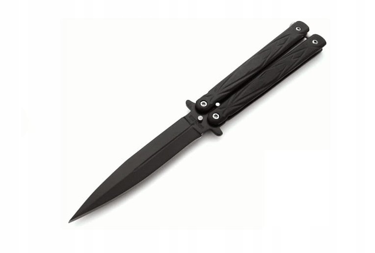 Nóż motylek butterfly balisong motylkowy N480 blk